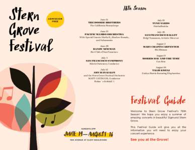 Stern Grove Festival 78th Season June 14