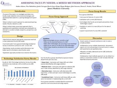 Andrea Adams, Nisa Bakkalbasi, Jamie Calcagno-Roach, Jason Kopp, Megan Rodgers, John Sessoms, Donna L. Sundre, Nicole Wilson  James Madison University Introduction •Purpose of this study is to investigate and determine