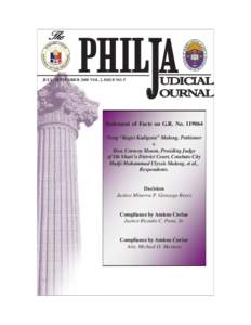 The  PHILJA JULY - SEPTEMBER 2000 VOL. 2, ISSUE NO. 5