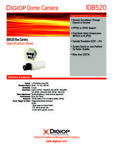 IDB520  DIGIOP Dome Camera Superior Technology & Capabilities