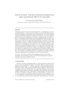 Data to decisions: Real-time structural assessment from sparse measurements affected by uncertainty
