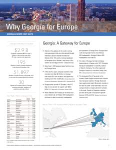 Why Georgia for Europe GEORGIA-EUROPE FAST FACTS Georgia’s International Snapshot  $2.9 B