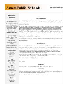 Arnett Public Schools  May, 2014 Newsletter A Look Ahead RETIREMENT