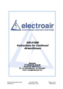 EISEIS Instructions for Continued Airworthiness  Electroair