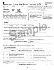 ADULT SELF-REPORT FOR AGESPlease print your answers. YOUR FULL