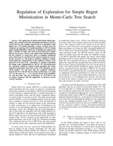 Regulation of Exploration for Simple Regret Minimization in Monte-Carlo Tree Search Yun-Ching Liu Yoshimasa Tsuruoka