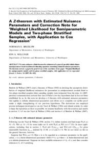 A Z-theorem with Estimated Nuisance Parameters and Correction Note for ‘Weighted Likelihood for Semiparametric Models and Two-phase Stratified Samples, with Application to Cox Regression’