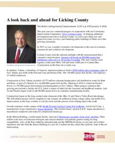 A look back and ahead for Licking County Tim Bubb, Licking County Commissioner 12:07 a.m. EST January 9, 2016 This past year saw continued progress in cooperation with our Community Improvement Corporation ‘Grow Lickin