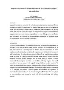 Empirical equations for electrical parameters of asymmetrical coupled
microstrip lines