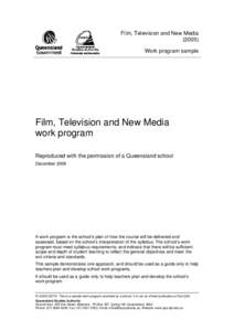 Film, Television and New Media[removed]Work program sample Film, Television and New Media work program
