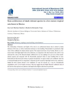International Journal of Biosciences (IJB)  ISSN: PrintOnline) Vol. 1, No. 3, p, 2011 http://www.innspub.net