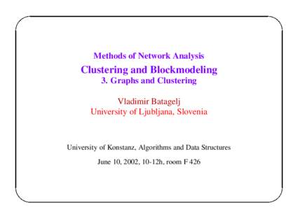 Cluster analysis / Data analysis / Data mining / Geostatistics / Nearest neighbor graph / Graph / Clique / Neighbourhood / Nearest-neighbor chain algorithm / Graph theory / Statistics / Mathematics