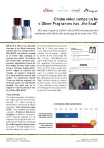 Online video campaign by s.Oliver Fragrances has „the Soul“ The new fragrance s.Oliver SOULMATE increases brand awareness with Optimedia and nugg.ad by more than 73%.  MÄURER & WIRTZ has expanded