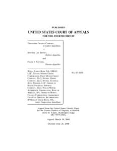 PUBLISHED  UNITED STATES COURT OF APPEALS FOR THE FOURTH CIRCUIT TIDEWATER FINANCE COMPANY, Creditor-Appellant,
