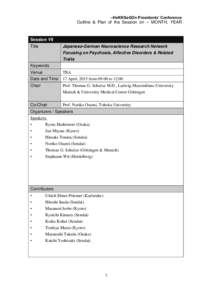 --HeKKSaGOn Presidents’ Conference  Outline & Plan of the Session on -- MONTH, YEAR Session VII Title