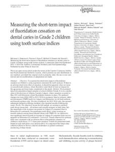 Community Dent Oral Epidemiol All rights reserved Ó 2016 The Authors. Community Dentistry and Oral Epidemiology Published by John Wiley & Sons Ltd  Measuring the short-term impact