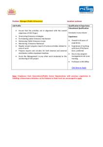 Position: Manager (Public Grievances) Job Profile Location: Lucknow Qualification & Experience Educational Qualification