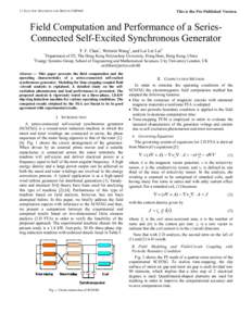 This is the Pre-Published Version[removed]ELECTRIC MACHINES AND DRIVES: CMP469 Field Computation and Performance of a SeriesConnected Self-Excited Synchronous Generator 1