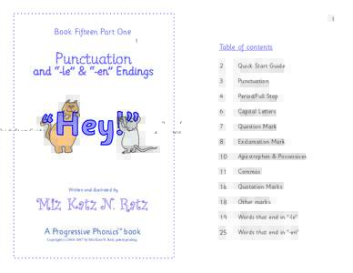 1  Book Fifteen Part One Table of contents  Punctuation