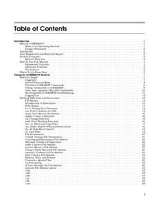 Table of Contents Introduction . . . . . . . . . . . . . . . . . . . . . . . . What Is COHERENT?. . . . . . . . . . . . . . . . . What is an Operating System? . . . . . . . . Design Philosophy . . . . . . . . . . . . . .