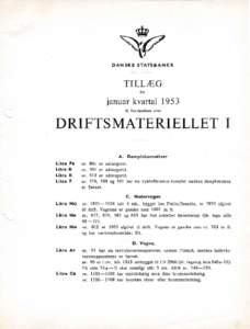 DAN SKE STATS BAN E R  TILLÆG for  januar kvartal 1953