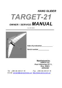 HANG GLIDER  TARGET-21 OWNER / SERVICE  MANUAL