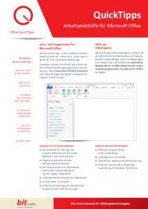 QuickTipps Arbeitsplatzhilfe für Microsoft Office media  member of bit group