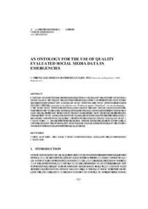 IADIS International Journal on WWW/Internet Vol. 14, No. 2, ppISSN: AN ONTOLOGY FOR THE USE OF QUALITY EVALUATED SOCIAL MEDIA DATA IN