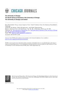 The University of Chicago The Booth School of Business of the University of Chicago The University of Chicago Law School Does Shareholder Proxy Access Improve Firm Value? Evidence from the Business Roundtable’s Challen