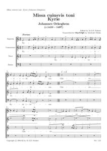 Missa cuiusvis toni - Kyrie (Johannes Ockeghem)  Missa cuiusvis toni