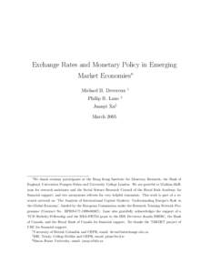Exchange Rates and Monetary Policy in Emerging Market Economies∗ Michael B. Devereux Philip R. Lane  †