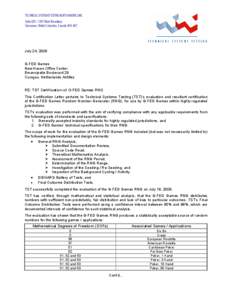 Microsoft Word - G-FED Games - RNG Update Evaluation Certification Letter v1.7.doc