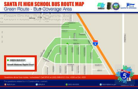 SANTA FE HIGH SCHOOL BUS ROUTE MAP Green Route - Bus Coverage Area Asmussen Ave  Elizabeth St