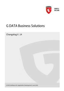 G DATA Business Solutions Changelog V. 14