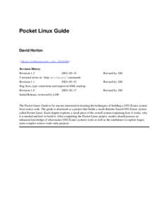 Pocket Linux Guide  David Horton <AM> Revision History Revision 1.2