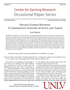 Number 34											  May 2016 Center for Gaming Research