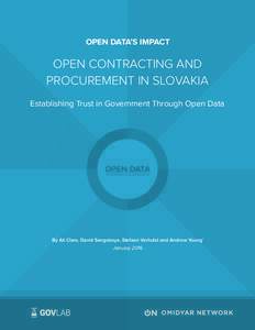 OPEN DATA’S IMPACT  OPEN CONTRACTING AND PROCUREMENT IN SLOVAKIA Establishing Trust in Government Through Open Data