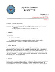 DoD Directive, April 12, 2004; Certified Current as of April 23, 2007