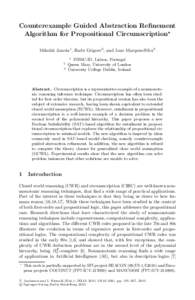 Counterexample Guided Abstraction Refinement Algorithm for Propositional Circumscription Mikol´ aˇs Janota1 , Radu Grigore2, and Joao Marques-Silva3 1