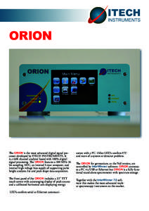 ITECH INSTRUMENTS ORION  The ORION is the most advanced digital signal processor developed by ITECH INSTRUMENTS. It