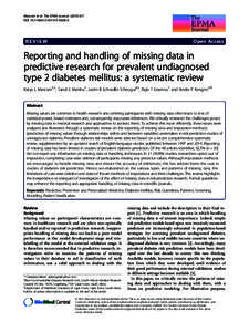 Reporting and handling of missing data in predictive research for prevalent undiagnosed type 2 diabetes mellitus: a systematic review