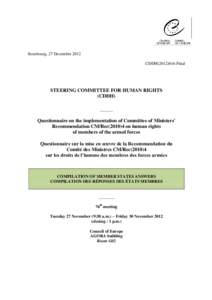 Strasbourg, 27 December 2012 CDDH[removed]Final STEERING COMMITTEE FOR HUMAN RIGHTS (CDDH) ______
