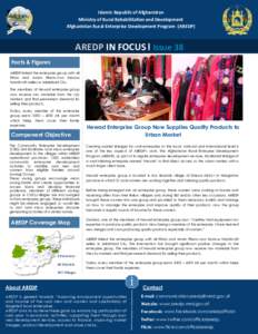 Islamic Republic of Afghanistan Ministry of Rural Rehabilitation and Development Afghanistan Rural Enterprise Development Program (AREDP) AREDP IN FOCUS l Issue 38 Facts & Figures