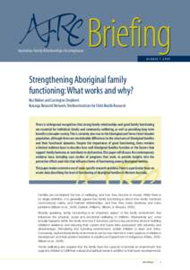 Australian Family Relationships Clearinghouse  Briefing NUMB ERStrengtheningAboriginal family