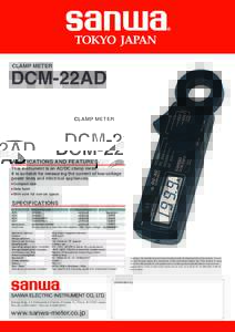 CLAMP METER  DCM-22AD APPLICATIONS AND FEATURES