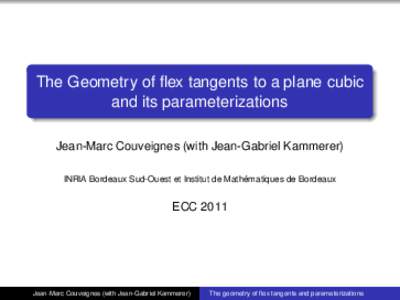 The Geometry of flex tangents to a plane cubic and its parameterizations