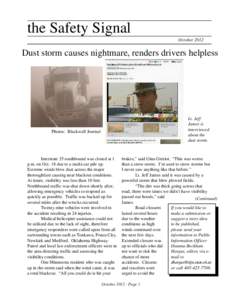 the Safety Signal October 2012 Dust storm causes nightmare, renders drivers helpless  Lt. Jeff
