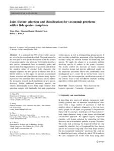 Pattern Anal Applic:23–34 DOIs10044y THEORETICAL ADVANCES  Joint feature selection and classification for taxonomic problems