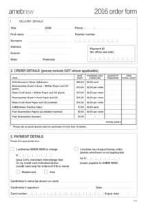 amebnsw					 order form  DELIVERY DETAILS