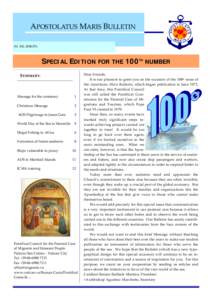         APOSTOLATUS MARIS BULLETIN   (N. 100, 2008/IV)   SPECIAL EDITION FOR THE 100TH NUMBER